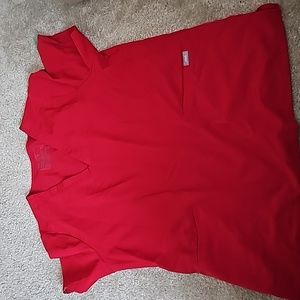 Figs red scrub top